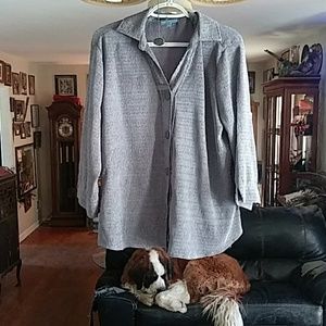 Button up v neck blouse